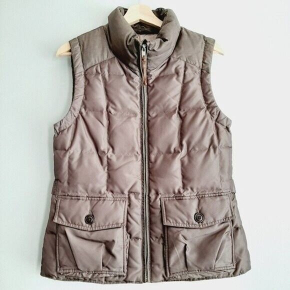 EDDIE BAUER Yukon 550 Quilted Goose Down Vest Tan Brown Sz M - Picture 2 of 11